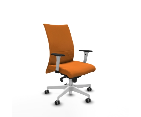 Piqueras y Crespo Albacete confidente sincro similpiel naranja brazos 1D blancos base blanca ruedas 65mm engomadas