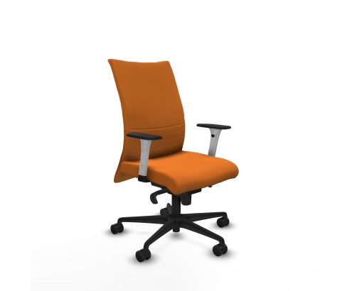 Piqueras y Crespo Albacete confidente sincro similpiel naranja brazos 1D blancos base nailon ruedas 65 mm nailon
