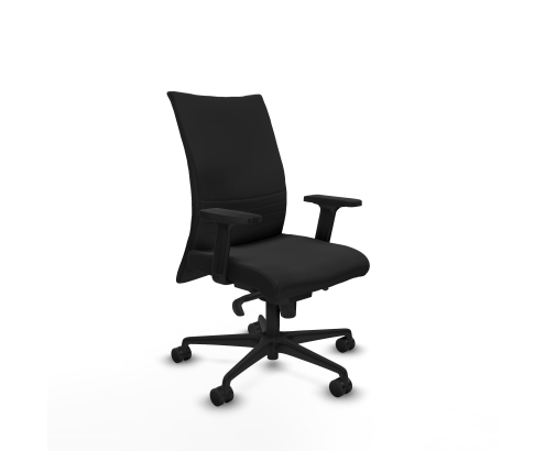 Piqueras y Crespo Albacete confidente sincro similpiel negro brazos 2D base nailon ruedas 65 mm nailon