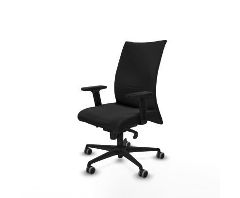 Piqueras y Crespo Albacete confidente sincro similpiel negro brazos 2D base nailon ruedas 65mm engomadas