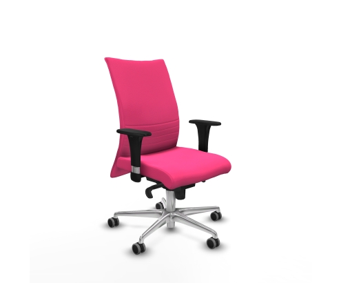Piqueras y Crespo Albacete confidente sincro similpiel rosa brazos 1D base aluminio ruedas 65mm engomadas