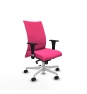 Piqueras y Crespo Albacete confidente sincro similpiel rosa brazos 1D base blanca ruedas 65 mm nailon