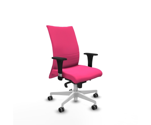 Piqueras y Crespo Albacete confidente sincro similpiel rosa brazos 1D base blanca ruedas 65mm engomadas