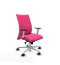 Piqueras y Crespo Albacete confidente sincro similpiel rosa brazos 1D blancos base aluminio ruedas 65 mm nailon