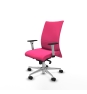 Piqueras y Crespo Albacete confidente sincro similpiel rosa brazos 1D blancos base aluminio ruedas 65 mm nailon