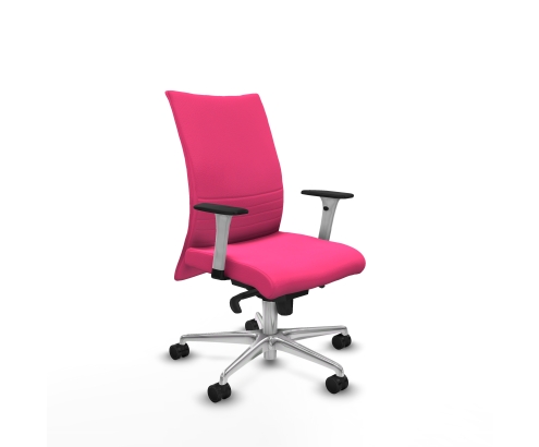 Piqueras y Crespo Albacete confidente sincro similpiel rosa brazos 1D blancos base aluminio ruedas 65 mm nailon