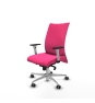 Piqueras y Crespo Albacete confidente sincro similpiel rosa brazos 1D blancos base aluminio ruedas 65mm engomadas