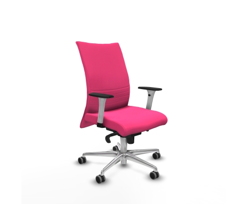 Piqueras y Crespo Albacete confidente sincro similpiel rosa brazos 1D blancos base aluminio ruedas 65mm engomadas