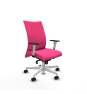 Piqueras y Crespo Albacete confidente sincro similpiel rosa brazos 1D blancos base blanca ruedas 65 mm nailon