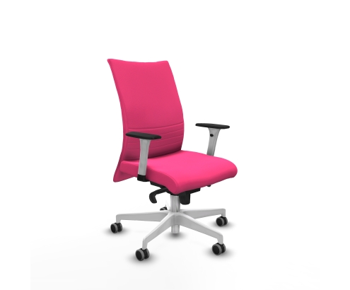 Piqueras y Crespo Albacete confidente sincro similpiel rosa brazos 1D blancos base blanca ruedas 65mm engomadas