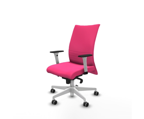 Piqueras y Crespo Albacete confidente sincro similpiel rosa brazos 1D blancos base blanca ruedas 65mm engomadas