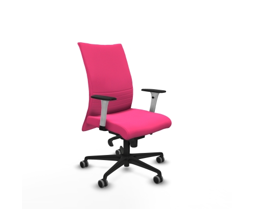 Piqueras y Crespo Albacete confidente sincro similpiel rosa brazos 1D blancos base nailon ruedas 65mm engomadas