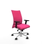 Piqueras y Crespo Albacete confidente sincro similpiel rosa brazos 2D base aluminio ruedas 65 mm nailon