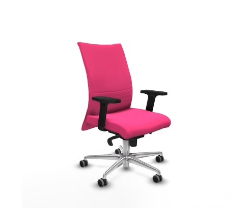 Piqueras y Crespo Albacete confidente sincro similpiel rosa brazos 2D base aluminio ruedas 65mm engomadas