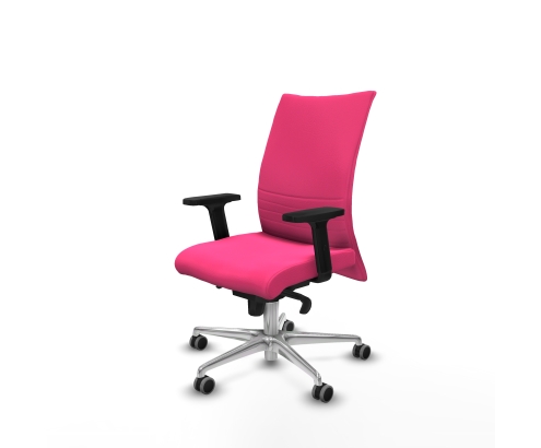 Piqueras y Crespo Albacete confidente sincro similpiel rosa brazos 2D base aluminio ruedas 65mm engomadas