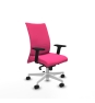 Piqueras y Crespo Albacete confidente sincro similpiel rosa brazos 2D base blanca ruedas 65 mm nailon