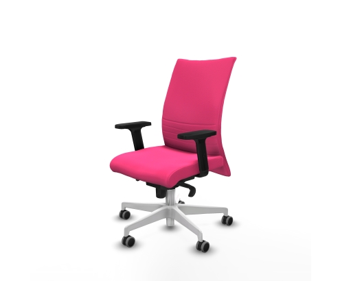 Piqueras y Crespo Albacete confidente sincro similpiel rosa brazos 2D base blanca ruedas 65mm engomadas