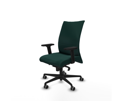 Piqueras y Crespo Albacete confidente sincro similpiel verde botella brazos 2D base nailon ruedas 65mm engomadas