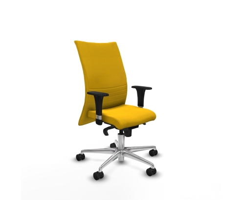 Piqueras y Crespo Albacete confidente XL sincro bali amarillo brazos 1D cromados base aluminio ruedas 65 mm nailon