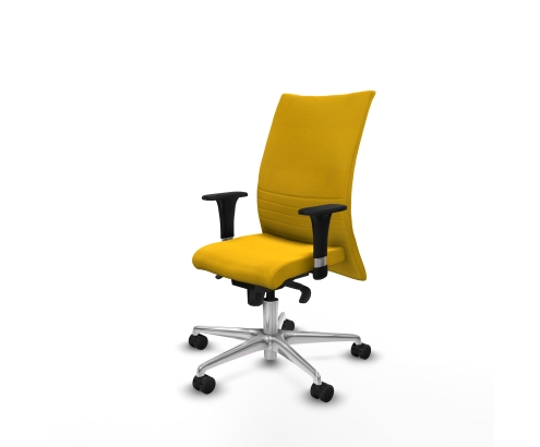 Piqueras y Crespo Albacete confidente XL sincro bali amarillo brazos 1D cromados base aluminio ruedas 65 mm nailon