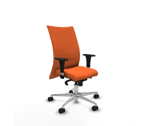 Piqueras y Crespo Albacete confidente XL sincro bali naranja brazos 1D cromados base aluminio ruedas 65 mm nailon