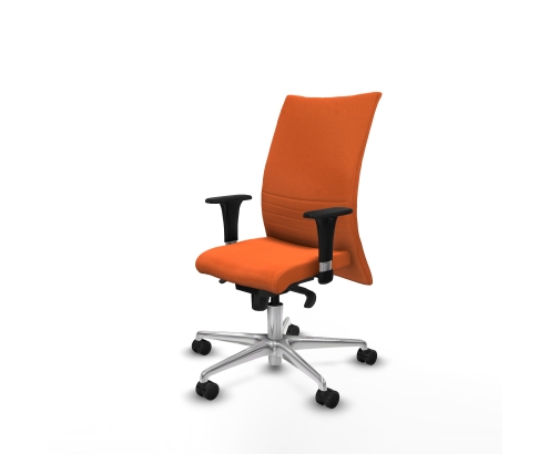 Piqueras y Crespo Albacete confidente XL sincro bali naranja brazos 1D cromados base aluminio ruedas 65 mm nailon
