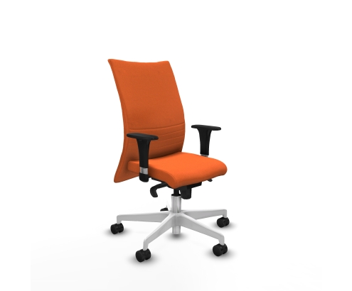 Piqueras y Crespo Albacete confidente XL sincro bali naranja brazos 1D cromados base blanca ruedas 65 mm nailon