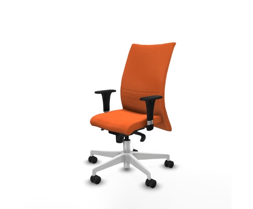 Piqueras y Crespo Albacete confidente XL sincro bali naranja brazos 1D cromados base blanca ruedas 65 mm nailon