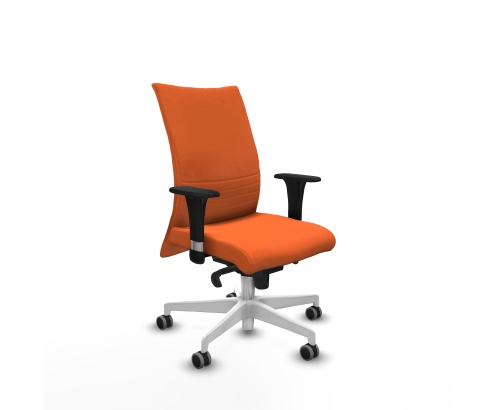 Piqueras y Crespo Albacete confidente XL sincro bali naranja brazos 1D cromados base blanca ruedas 65mm engomadas