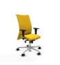 Piqueras y Crespo Albacete confidente XL sincro similpiel amarillo brazos 1D cromados base aluminio ruedas 65 mm nailon
