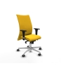 Piqueras y Crespo Albacete confidente XL sincro similpiel amarillo brazos 1D cromados base aluminio ruedas 65mm engomadas