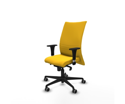 Piqueras y Crespo Albacete confidente XL sincro similpiel amarillo brazos 1D cromados base nailon ruedas 65mm engomadas