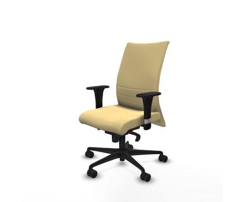 Piqueras y Crespo Albacete confidente XL sincro similpiel crema brazos 1D cromados base nailon ruedas 65 mm nailon