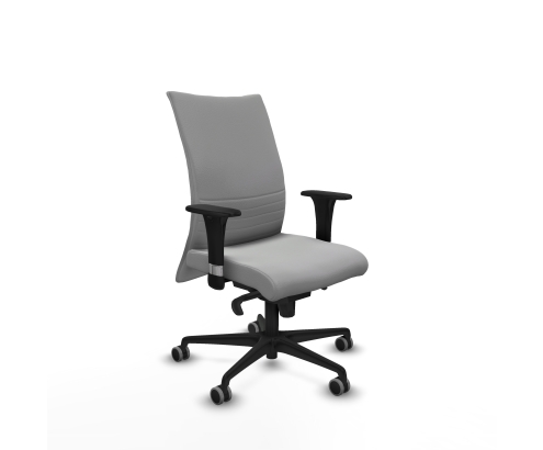 Piqueras y Crespo Albacete confidente XL sincro similpiel gris claro brazos 1D cromados base nailon ruedas 65mm engomadas