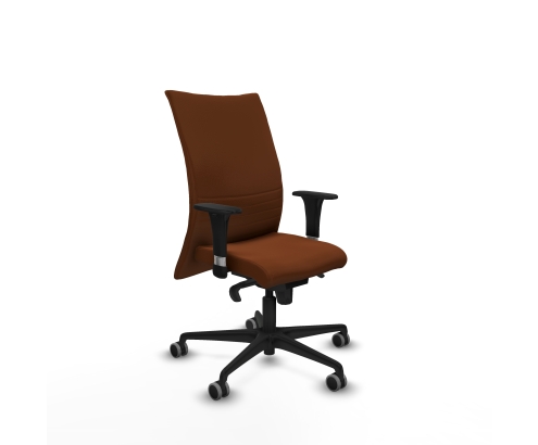 Piqueras y Crespo Albacete confidente XL sincro similpiel marr?n brazos 1D cromados base nailon ruedas 65mm engomadas