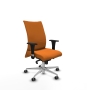 Piqueras y Crespo Albacete confidente XL sincro similpiel naranja brazos 1D cromados base aluminio ruedas 65mm engomadas