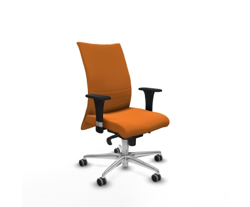 Piqueras y Crespo Albacete confidente XL sincro similpiel naranja brazos 1D cromados base aluminio ruedas 65mm engomadas