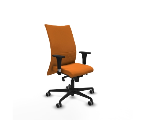 Piqueras y Crespo Albacete confidente XL sincro similpiel naranja brazos 1D cromados base nailon ruedas 65mm engomadas