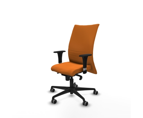 Piqueras y Crespo Albacete confidente XL sincro similpiel naranja brazos 1D cromados base nailon ruedas 65mm engomadas