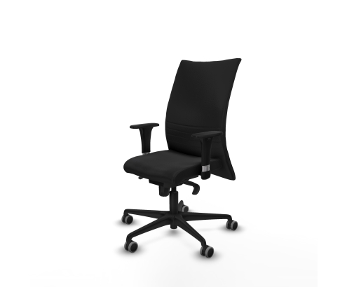 Piqueras y Crespo Albacete confidente XL sincro similpiel negro brazos 1D cromados base nailon ruedas 65mm engomadas