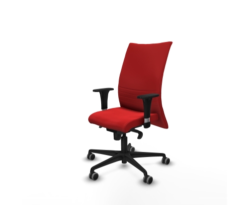 Piqueras y Crespo Albacete confidente XL sincro similpiel rojo brazos 1D cromados base nailon ruedas 65mm engomadas