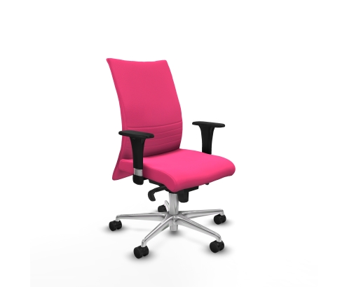 Piqueras y Crespo Albacete confidente XL sincro similpiel rosa brazos 1D cromados base aluminio ruedas 65 mm nailon