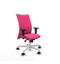 Piqueras y Crespo Albacete confidente XL sincro similpiel rosa brazos 1D cromados base blanca ruedas 65 mm nailon