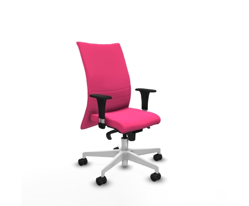 Piqueras y Crespo Albacete confidente XL sincro similpiel rosa brazos 1D cromados base blanca ruedas 65 mm nailon