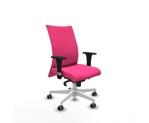 Piqueras y Crespo Albacete confidente XL sincro similpiel rosa brazos 1D cromados base blanca ruedas 65mm engomadas