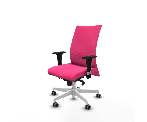 Piqueras y Crespo Albacete confidente XL sincro similpiel rosa brazos 1D cromados base blanca ruedas 65mm engomadas