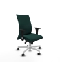 Piqueras y Crespo Albacete confidente XL sincro similpiel verde botella brazos 1D cromados base blanca ruedas 65mm engomadas