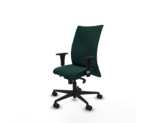 Piqueras y Crespo Albacete confidente XL sincro similpiel verde botella brazos 1D cromados base nailon ruedas 65 mm nailon