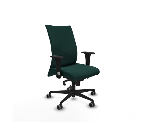 Piqueras y Crespo Albacete confidente XL sincro similpiel verde botella brazos 1D cromados base nailon ruedas 65mm engomadas