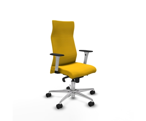 Piqueras y Crespo Albacete direcci?n sincro bali amarillo brazos 1D blancos base aluminio ruedas 65 nailon